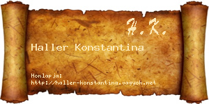 Haller Konstantina névjegykártya